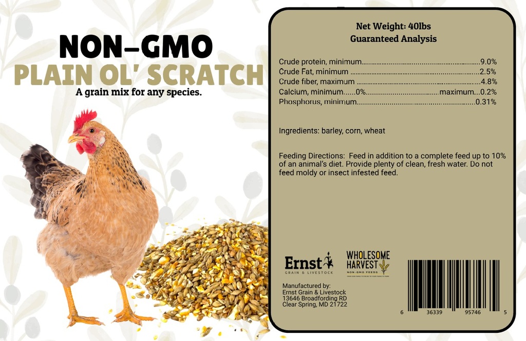 Wholesome Harvest Plain Ol' Scratch Grain 40lbs